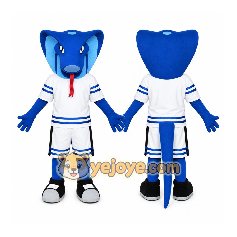 Blue Snake Mascot Costume with Custom Logo Blue Snake Mascot Costume with Custom Logo