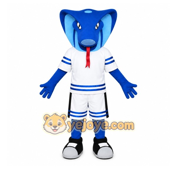 Blue Snake Mascot Costume with Custom Logo Blue Snake Mascot Costume with Custom Logo