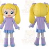 Yellow Girl Mascot Costume with Custom Logo