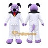 Purple Dog Mascot Costume with Custom Logo