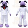 Purple Dog Mascot Costume with Custom Logo