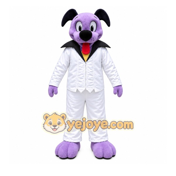 Purple Dog Mascot Costume with Custom Logo Purple Dog Mascot Costume with Custom Logo