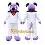 Purple Dog Mascot Costume with Custom Logo