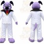 Purple Dog Mascot Costume with Custom Logo