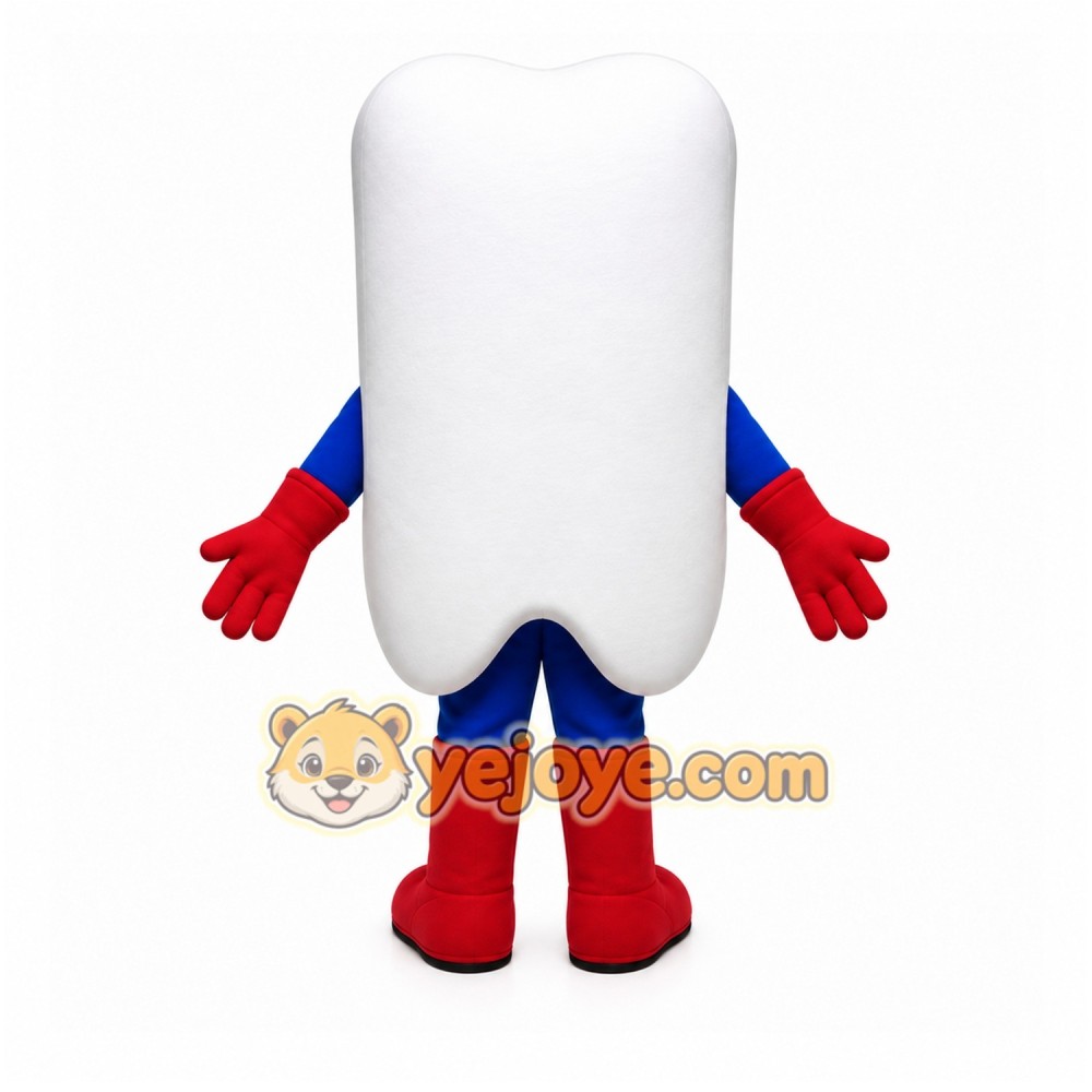 White Tooth Mascot Costume with Custom Logo White Tooth Mascot Costume with Custom Logo