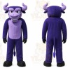 Purple Bull Mascot Costume with Custom Logo