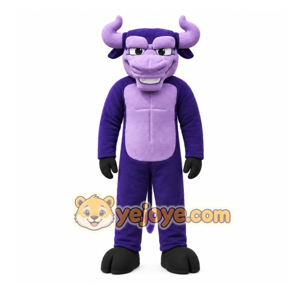 Purple Bull Mascot Costume with Custom Logo Purple Bull Mascot Costume with Custom Logo