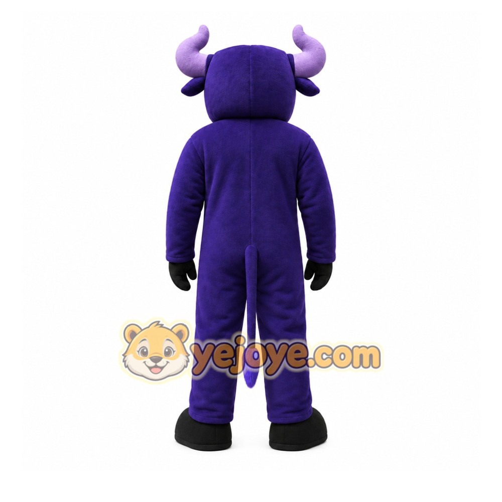 Purple Bull Mascot Costume with Custom Logo Purple Bull Mascot Costume with Custom Logo
