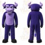 Purple Bull Mascot Costume with Custom Logo