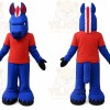 Blue Horse Mascot Costume with Custom Logo