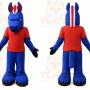 Blue Horse Mascot Costume with Custom Logo