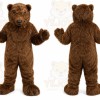 Brown Bear Mascot Costume with Custom Logo