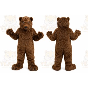 Brown Bear Mascot Costume with Custom Logo