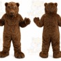 Brown Bear Mascot Costume with Custom Logo