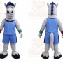 Gray Horse Mascot Costume with Custom Logo