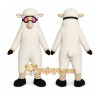 White Sheep Mascot Costume with Custom Logo