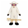 White Sheep Mascot Costume with Custom Logo