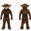 Brown Bull Mascot Costume with Custom Logo