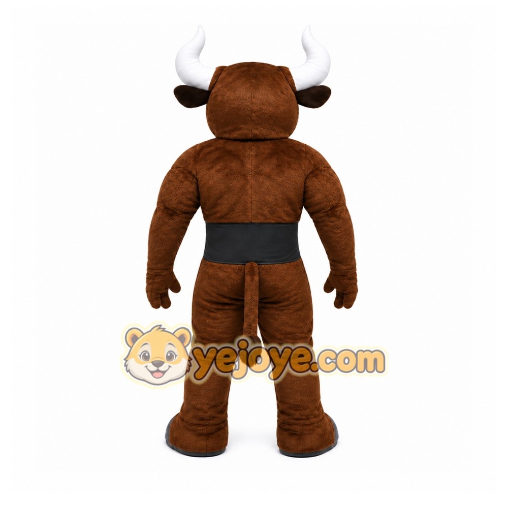 Brown Bull Mascot Costume with Custom Logo Brown Bull Mascot Costume with Custom Logo