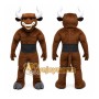 Brown Bull Mascot Costume with Custom Logo