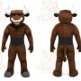 Brown Bull Mascot Costume with Custom Logo