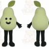 Green Pear Mascot Costume with Custom Logo