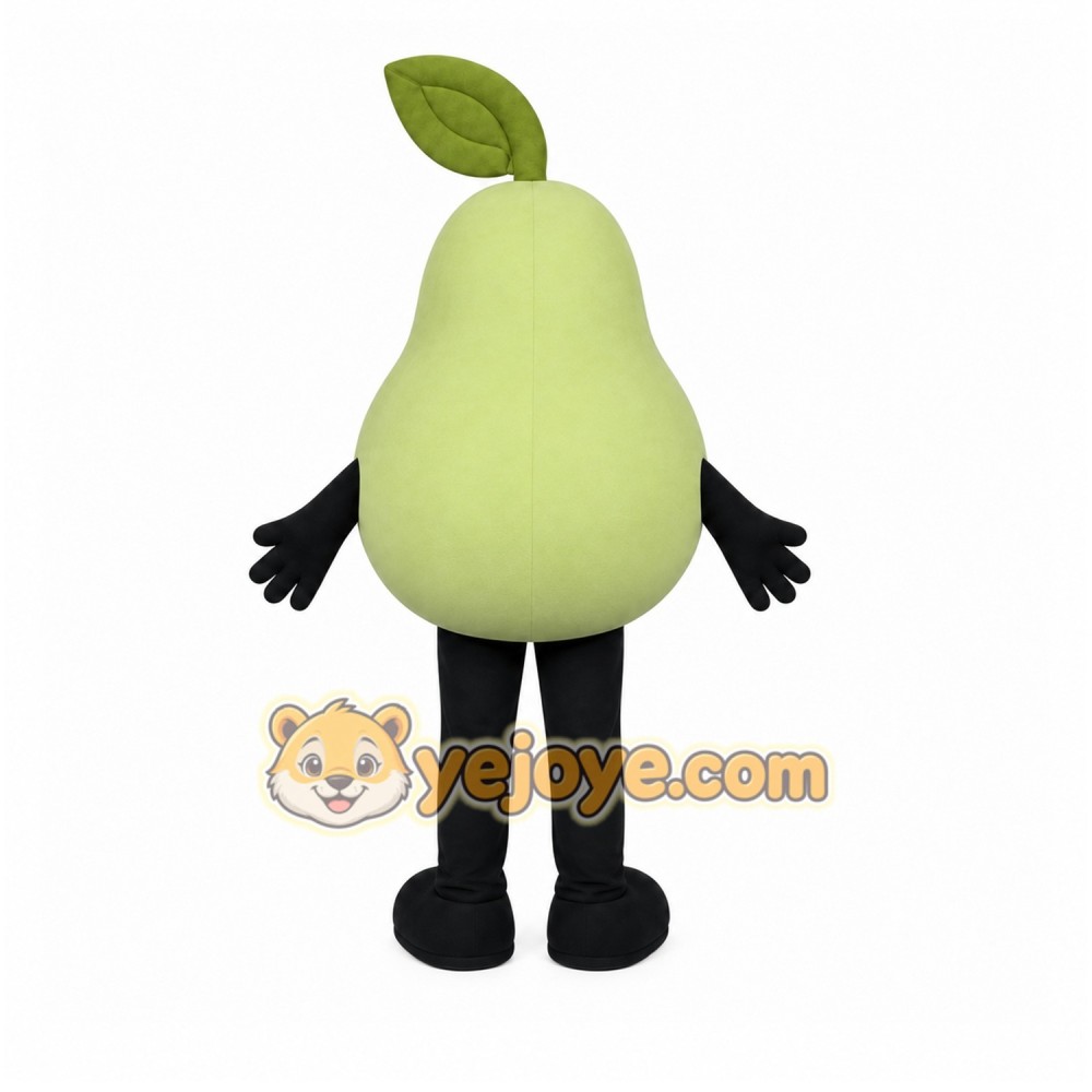 Green Pear Mascot Costume with Custom Logo Green Pear Mascot Costume with Custom Logo