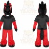 Red Horse Mascot Costume with Custom Logo