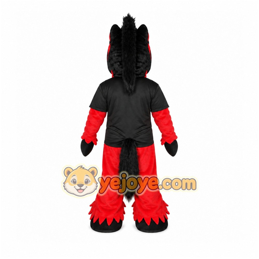 Red Horse Mascot Costume with Custom Logo