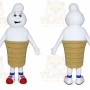 White Ice Cream Mascot Costume with Custom Logo