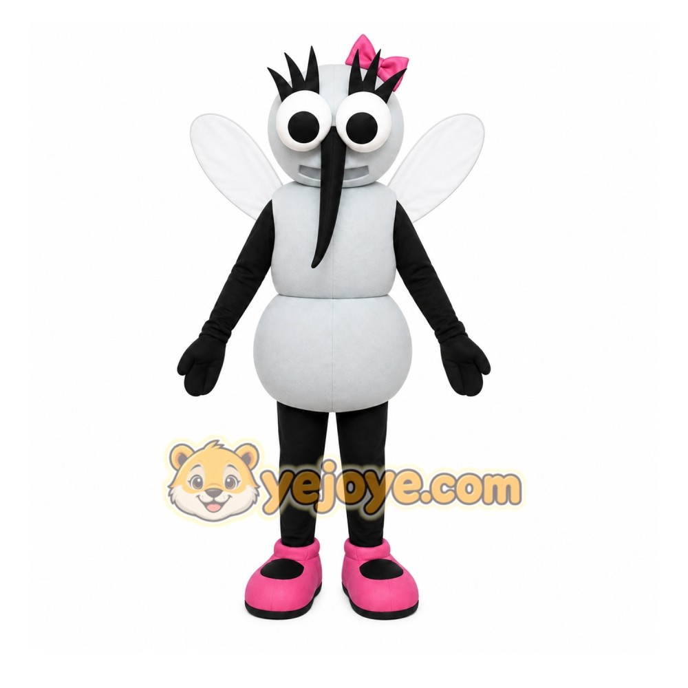 White Insect Mascot Costume with Custom Logo White Insect Mascot Costume with Custom Logo