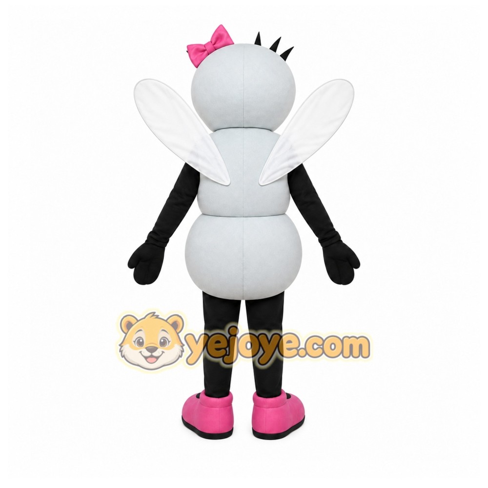 White Insect Mascot Costume with Custom Logo White Insect Mascot Costume with Custom Logo