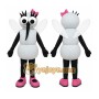 White Insect Mascot Costume with Custom Logo