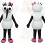 White Insect Mascot Costume with Custom Logo