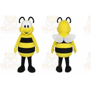 Yellow Bee Mascot Costume with Custom Logo