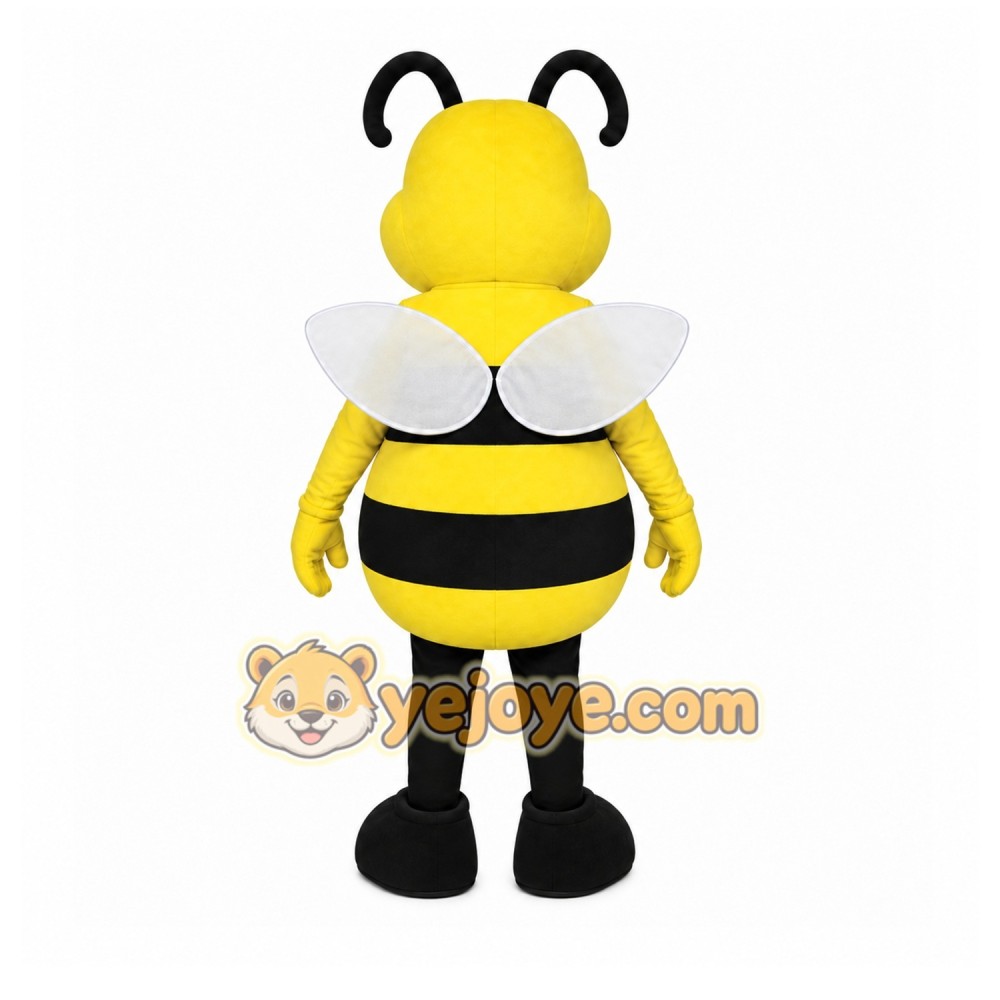 Yellow Bee Mascot Costume with Custom Logo