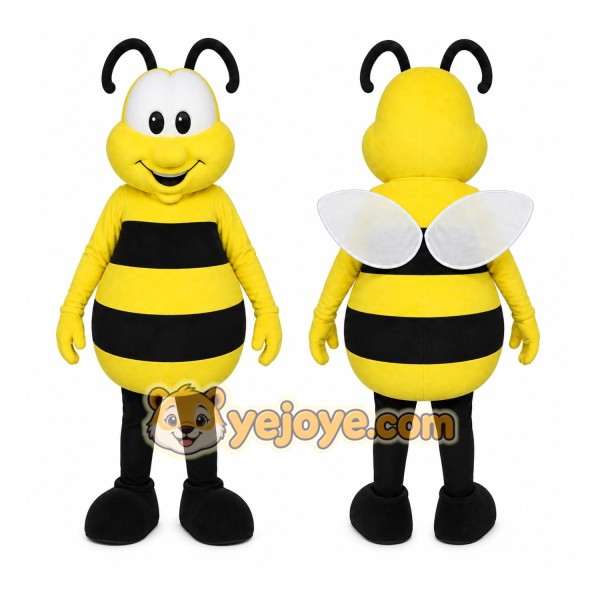 Yellow Bee Mascot Costume with Custom Logo