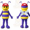Purple Bee Mascot Costume with Custom Logo