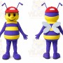 Purple Bee Mascot Costume with Custom Logo