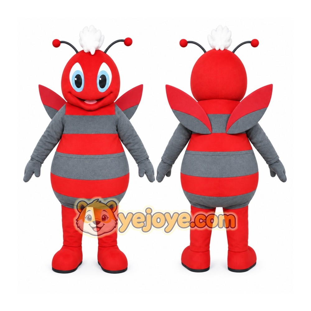 Red Insect Mascot Costume with Custom Logo