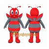 Red Insect Mascot Costume with Custom Logo