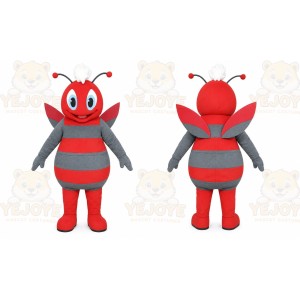 Red Insect Mascot Costume with Custom Logo