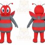 Red Insect Mascot Costume with Custom Logo