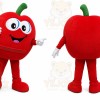 Red Apple Mascot Costume with Custom Logo