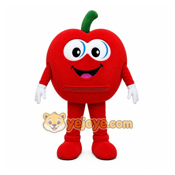 Red Apple Mascot Costume with Custom Logo Red Apple Mascot Costume with Custom Logo