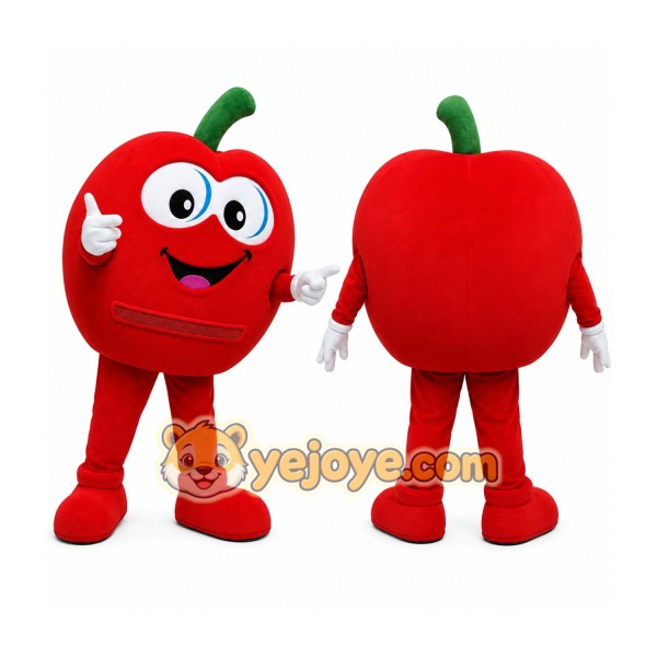 Red Apple Mascot Costume with Custom Logo