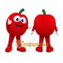 Red Apple Mascot Costume with Custom Logo