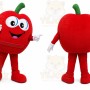 Red Apple Mascot Costume with Custom Logo