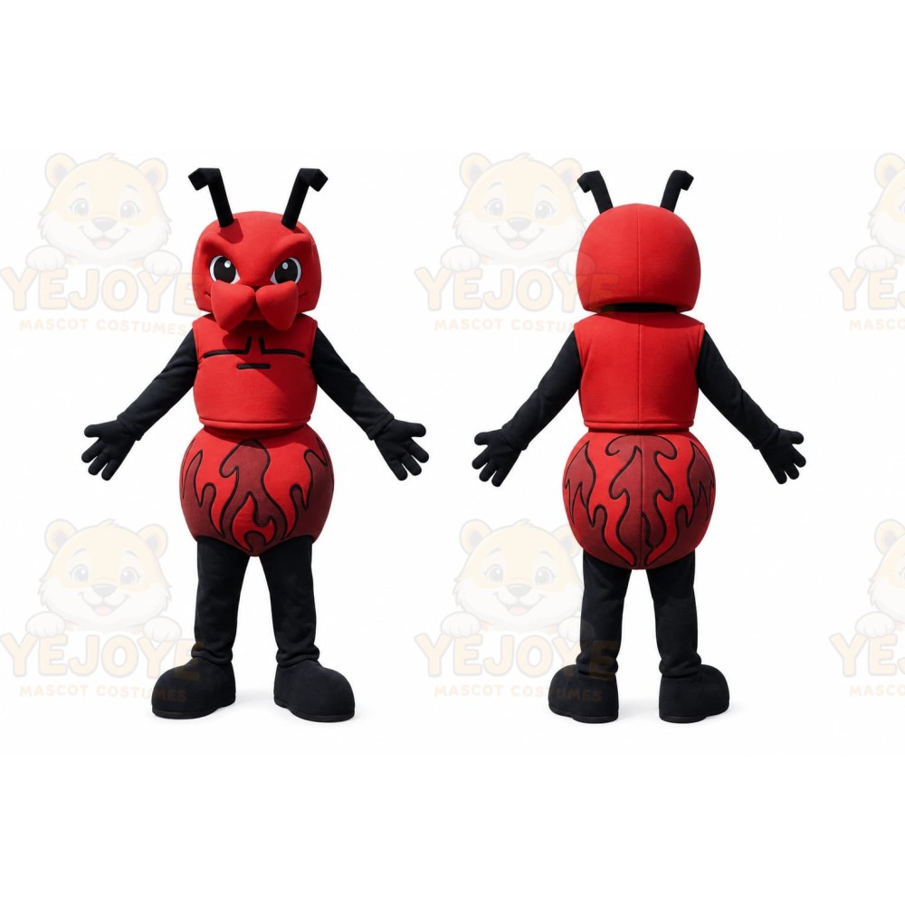 Red Ant Mascot Costume with Custom Logo