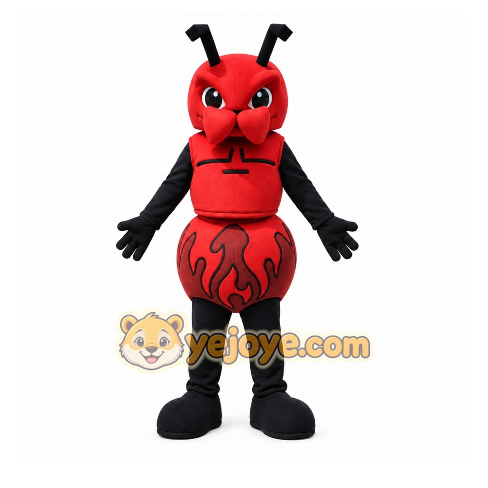 Red Ant Mascot Costume with Custom Logo
